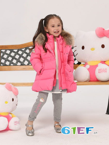 采童庄,采童莊童装品牌2018秋冬粉色棉袄韩版洋气外套