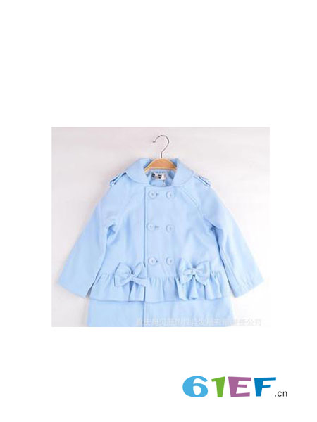 奥鼠贝贝童装品牌蝴蝶结纯色长袖薄款外套