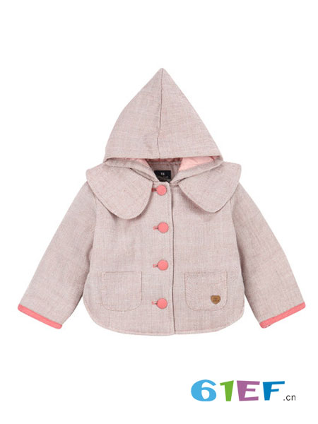 Allo&lugh童装品牌2018秋冬棉服连帽不可拆儿童外套