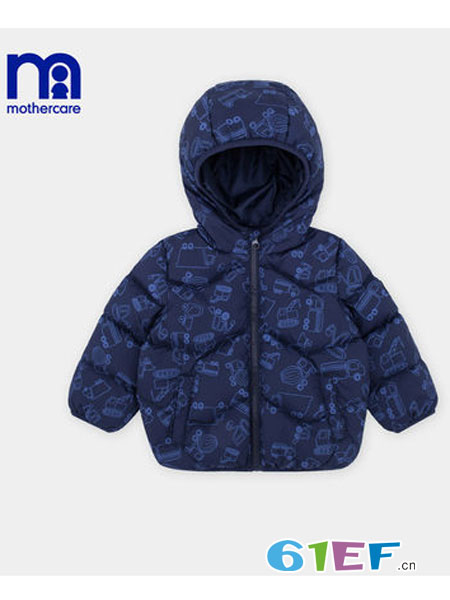mothercar童装品牌2018秋冬小童连帽外出羽绒服