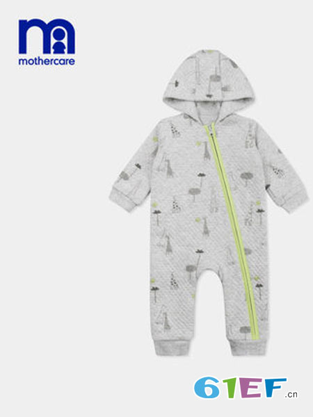 mothercar童装品牌2018秋冬身衣宝宝衣服婴童长袖连帽哈衣爬服
