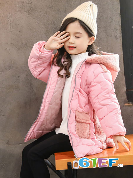 爱拉曼童装品牌2018秋冬棉衣中长款时髦加厚棉服