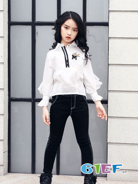 童装品牌2018秋冬长裤中大童加厚皮裤女童外穿小女孩