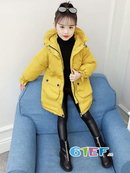 童装品牌2018秋冬韩版中长款洋气棉衣棉袄