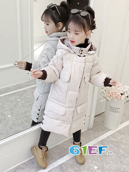 童装品牌2018秋冬洋气棉袄韩版中长款加厚
