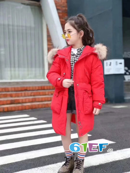 童装品牌外套韩版加厚中长款时髦棉袄