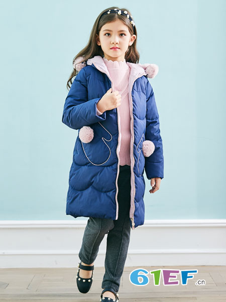 可趣可奇童装品牌2018秋冬新款韩版儿童金丝绒棉服中大童加厚连帽