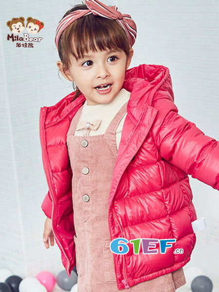 米拉熊童装品牌2018秋冬红色洋气保暖宝宝外套