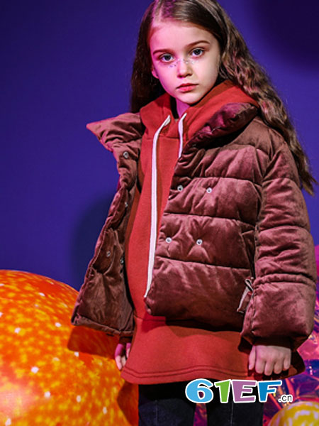 汤尼罗宾童装品牌2018秋冬新品长袖西装领韩版时尚气质简约纯色
