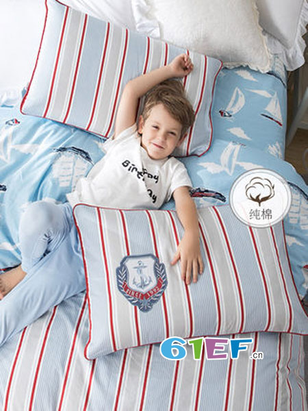 儿童童装品牌2018秋冬全棉男孩床上床单被套枕套