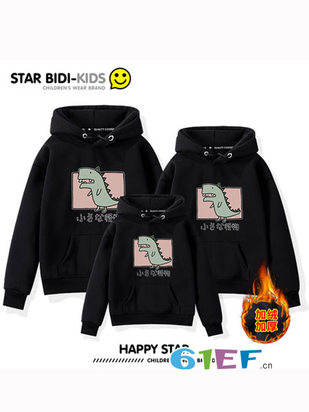 童装品牌2019春季洋气加绒红色卫衣