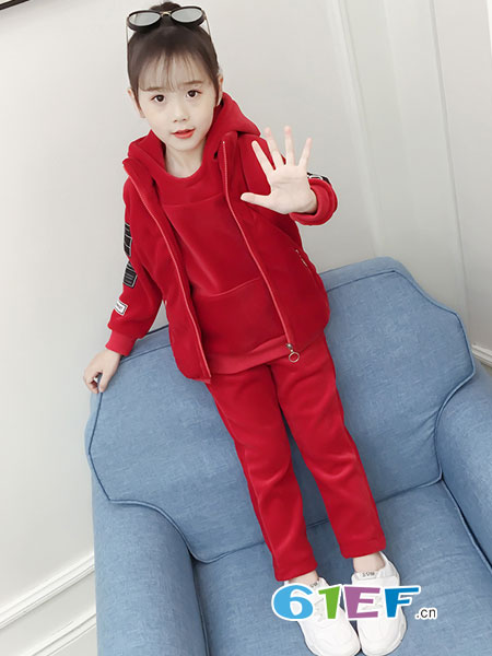 OLAMLEIZ KIDS童装品牌2018秋冬韩版洋气运动休闲三件套