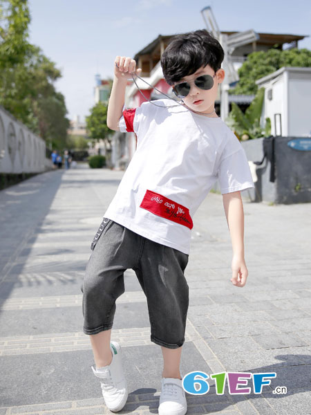 banjilu童装品牌2019春夏韩版男孩短袖两件套