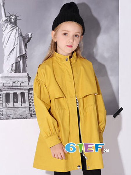 米奇丁当童装品牌2019春季洋气街头中大童韩版中长款外套