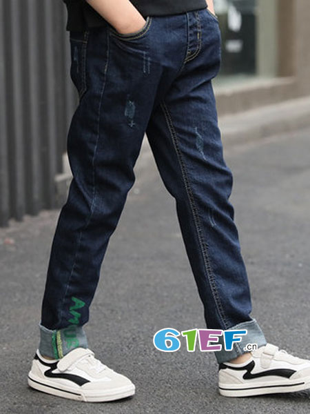 比特龙 - bitelong童装品牌2019春季韩版宽松牛仔裤裤子男孩洋气长裤