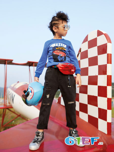 童装品牌2019春夏图案男童儿童卫衣运动套装