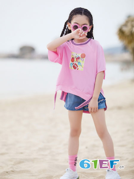 玛玛米雅童装品牌2019春夏时尚休闲短款洋气宽松打底衫