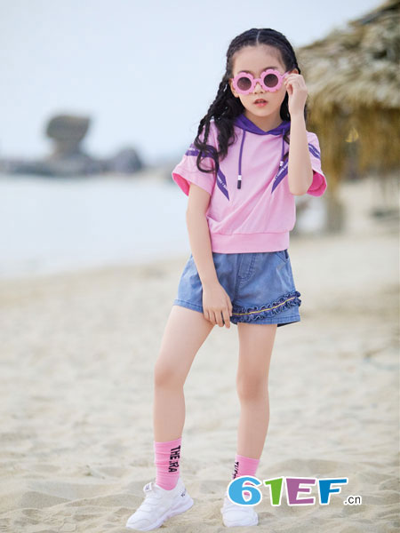 童装品牌2019春夏女孩童装儿童运动短袖两件套