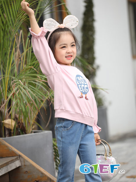 淘气贝贝/可趣可奇/艾米艾门童装品牌2019春季长袖卫衣儿童时尚印花T恤衫中大童