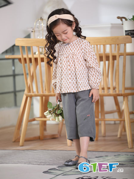 淘气贝贝/可趣可奇/艾米艾门童装品牌2019春季新款儿童甜美可爱长袖衬衣上衣
