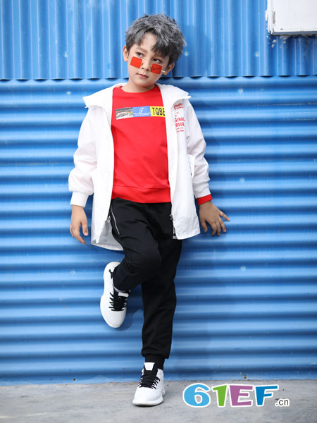 淘气贝贝/可趣可奇/艾米艾门童装品牌2019春季新款韩版儿童长袖外套中大童两件套套装