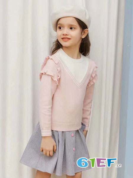 kids puella童装品牌2019春季新款中大童女童针织衫毛线衣上衣