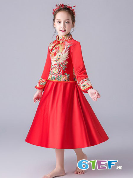 童装品牌2019春夏新品民国古筝表演出服装儿童旗袍公主裙