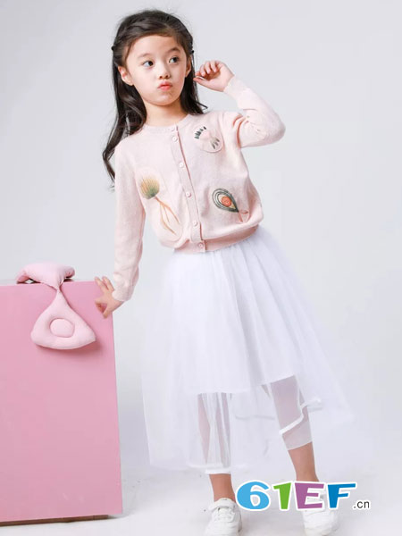 shiqiubi史丘比童装品牌2019春季韩版洋气针织衫长袖儿童公主纱裙子两件套
