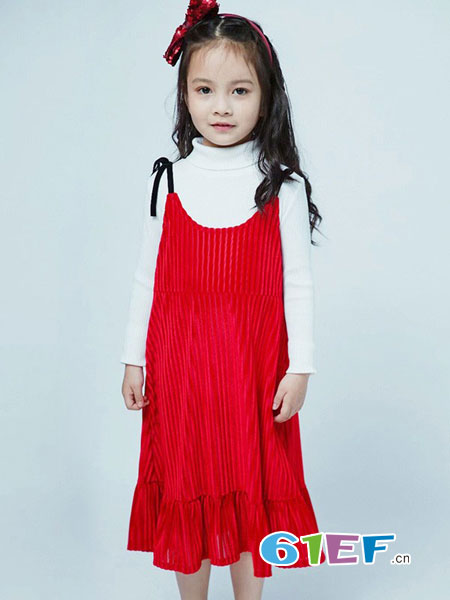 mini petrel童装品牌2019春夏韩版公主裙子套裙长袖背带裙两件装潮