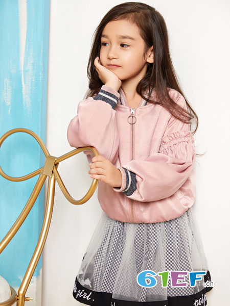 童装品牌2019春季套头宽松卫衣毛绒外套+小包包两件套