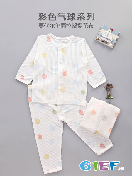 婴梦儿童装品牌2019春夏纯棉居家睡衣对襟套装纱布小孩空调服