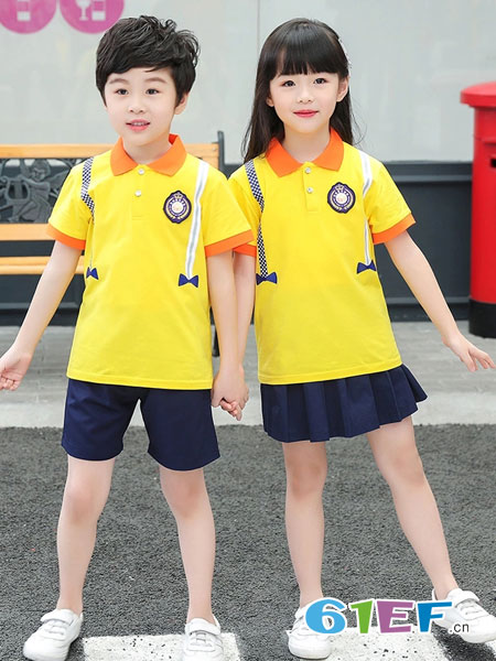 威酷童装品牌2019春夏学院风韩版短袖英伦风小学生校服