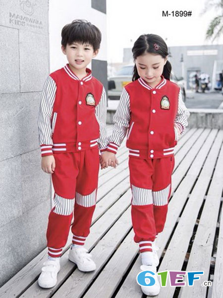 玛咪哇咔童装品牌2019春夏运动服套装小学生校服英伦学院风班服新款