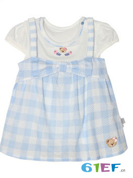童装品牌2019春夏宝宝T恤短袖吊带裙两件套