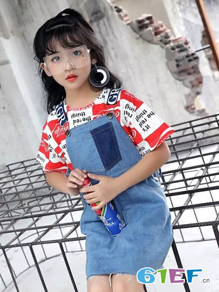 格林牛牛童装品牌2019春夏韩版小清新学院风网红连体裤
