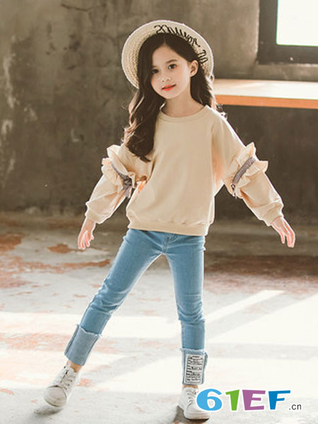 童装品牌2019春季新款中大童时髦宽松卫衣两件套韩