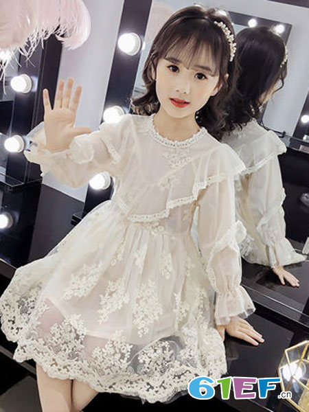 童装品牌2019春季长袖连衣裙新款公主裙子