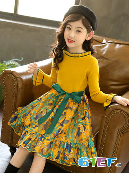 品牌2019春季小学生女孩公主裙子洋气时髦