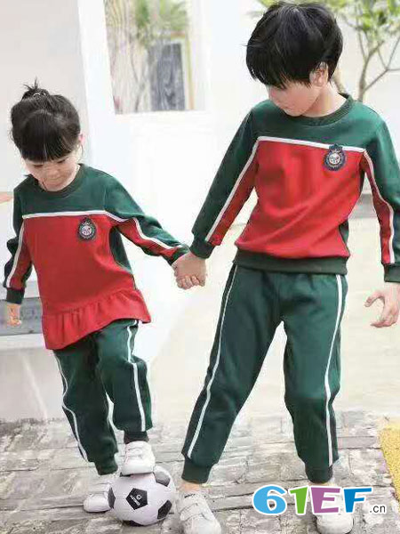 红领巾童装品牌2019春夏韩版宽松卫衣校服两件套跑步