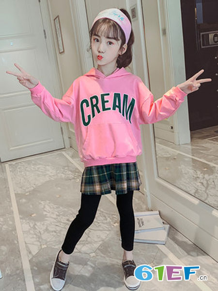 童装品牌2019春夏中大童韩版洋气裙裤童装女童时髦卫衣两件套