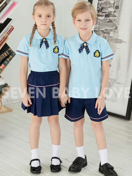 七朵童爱童装品牌2019春夏英伦风儿童班服小学生校服