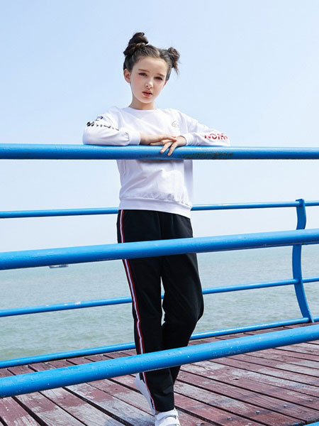 可趣可奇童装品牌2019春夏女童洋气韩版套装儿童卫衣裤子两件套