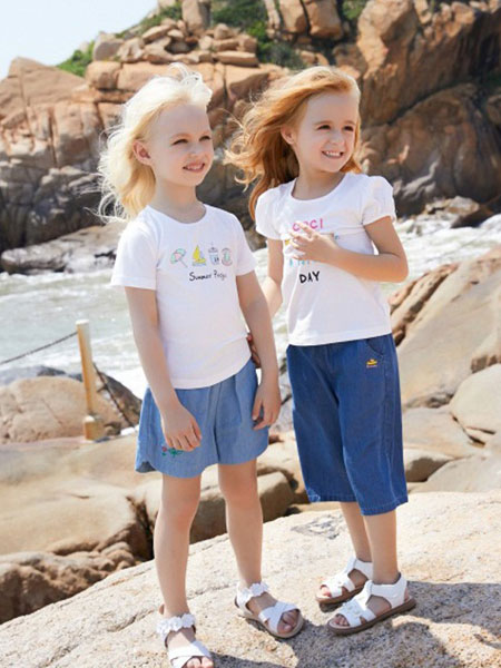 可趣可奇童装品牌2019春夏儿童公主洋气短袖休闲上衣女童T恤潮
