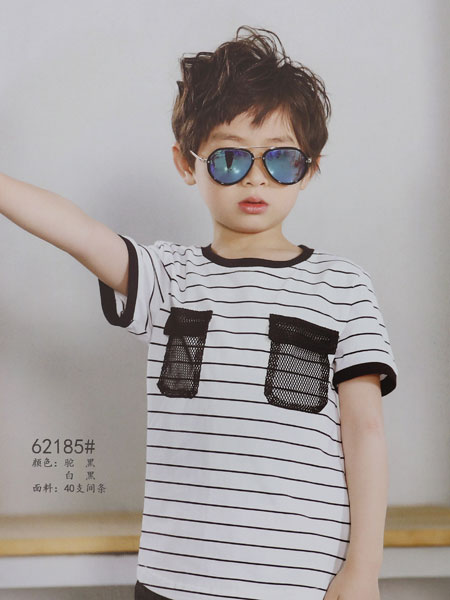 dishion的纯童装品牌2019春夏新款儿童全棉短袖T恤 宽松
