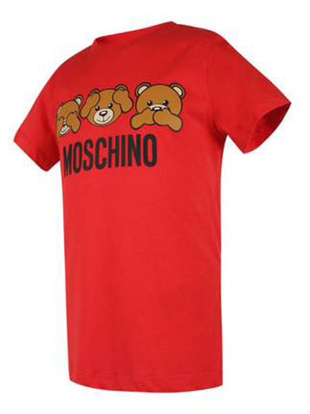 莫斯奇诺MOSCHINO童装品牌2019春季红色长袖圆领T恤