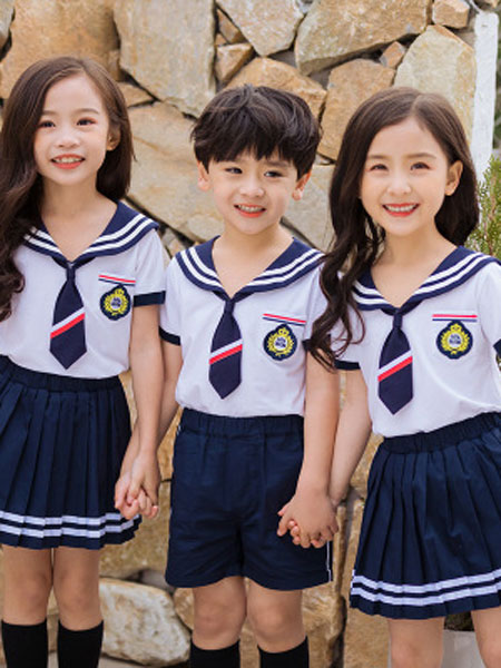 奇奇熊童装品牌2019春夏海军水手男女童合唱演出服