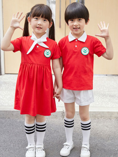奇奇熊童装品牌2019春夏学院风校服套装韩版小学生班服连衣裙
