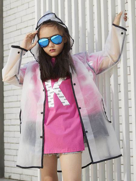 YukiSo童装品牌2019春夏新款韩版中长款休闲潮开衫宽松连帽风衣