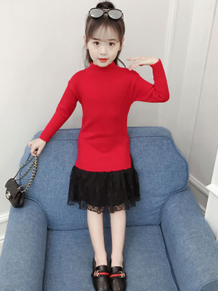 布E乐童童装品牌2019秋冬洋气时髦针织衫韩版潮衣