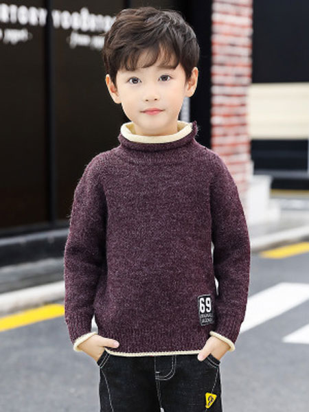 布E乐童童装品牌2019秋冬韩版帅气针织衫男孩